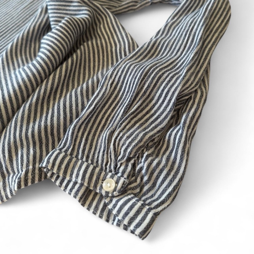 Old Navy Blue White Striped Coastal Tunic Blouse XL Rayon - Picture 8 of 9